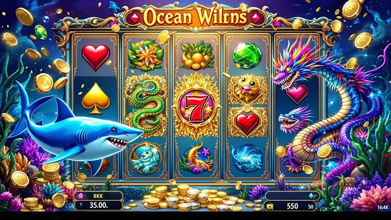 Kontrol meriam dan sasaran ikan bergerak pada layar mobile SUPER33